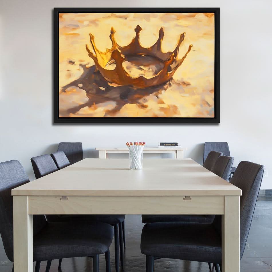 Crown in the Sand - Masculine Wall Art in Black Frame
