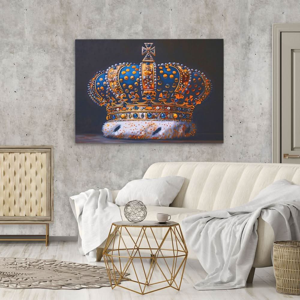 Crown of a Ruler - Blue Luxury Canvas Print