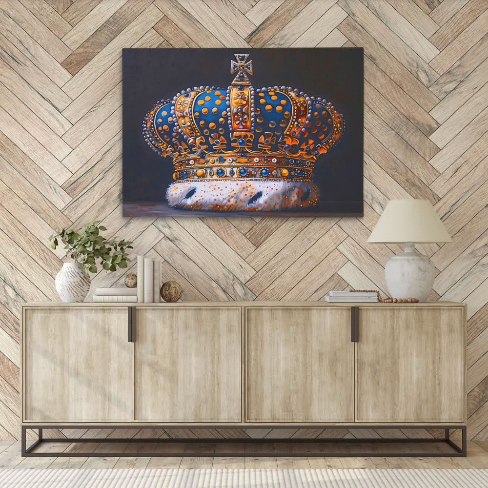 Crown of a Ruler - Luxury Wall Art in Black Frame