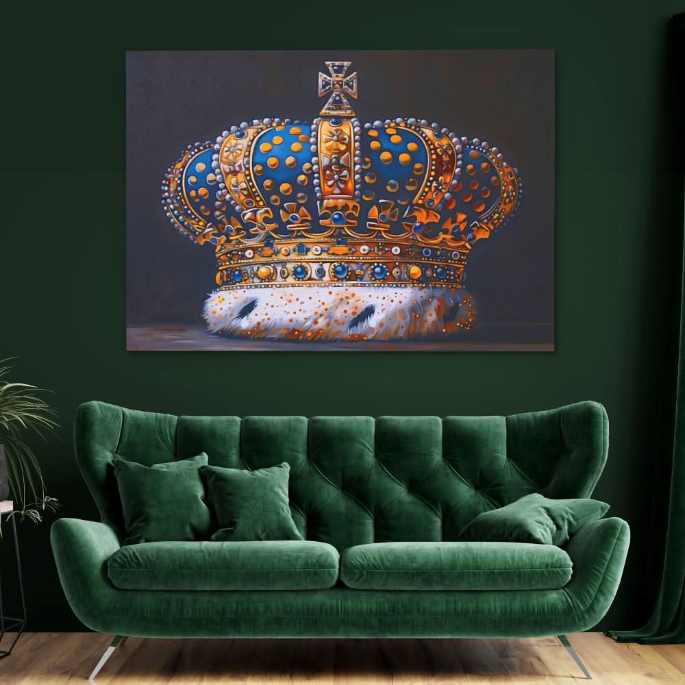 Crown of a Ruler - Blue Canvas Wall Art