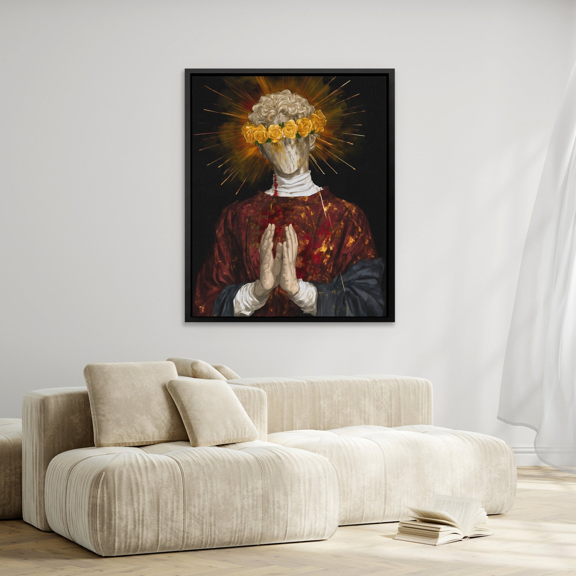Crowned Prayer Statue - Luxury Wall Art