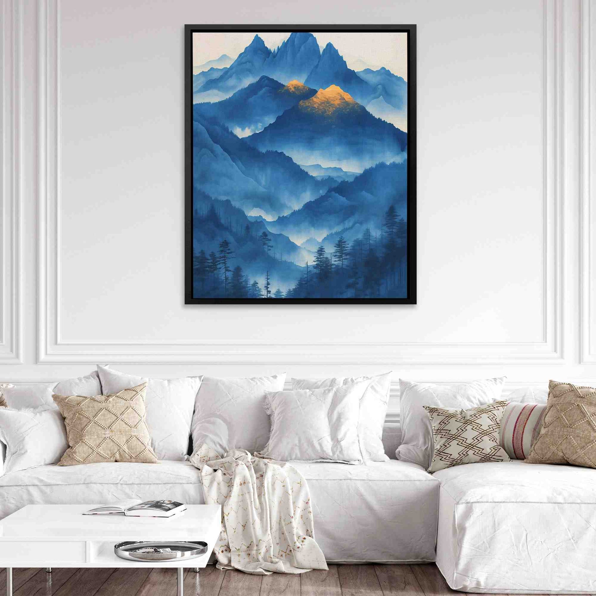 Crystal Cascade - Blue Wall Art