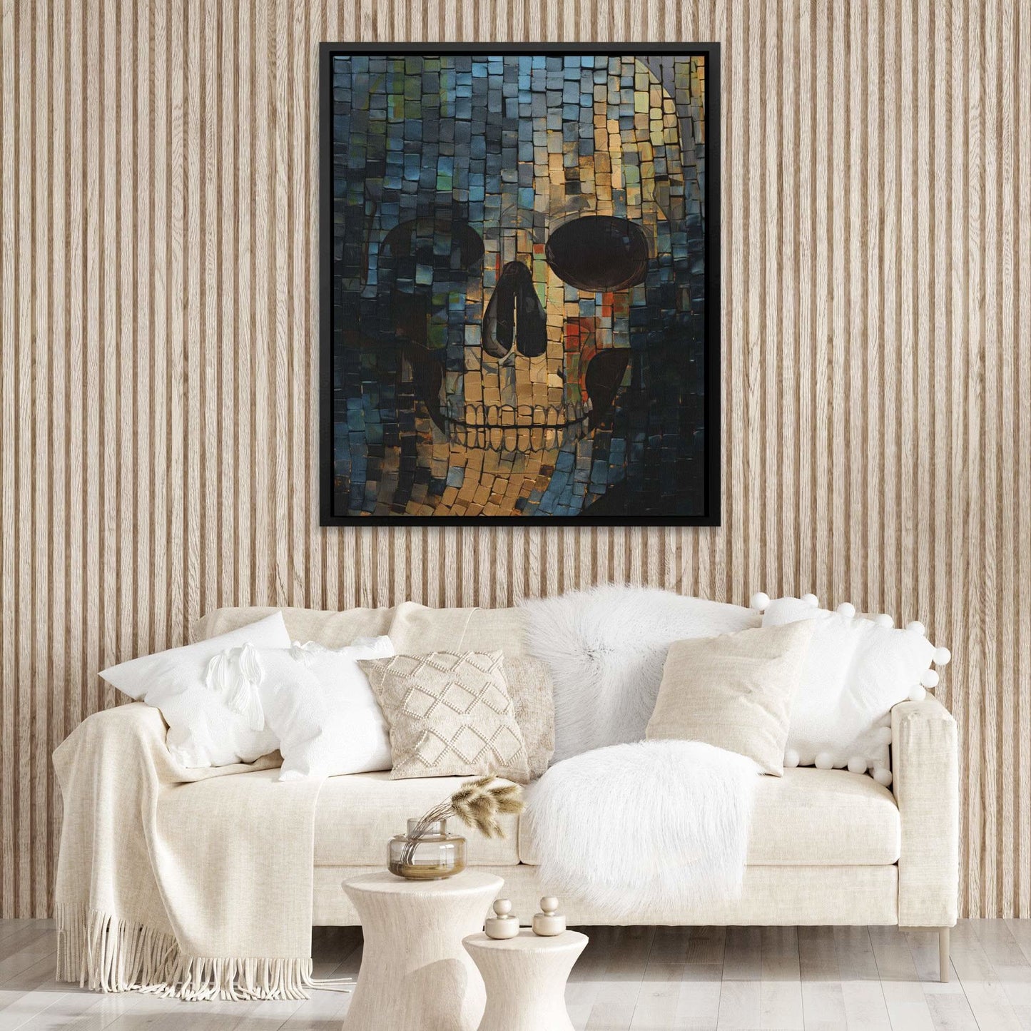 Crystal Gold - Skeleton Wall Art in Black Frame