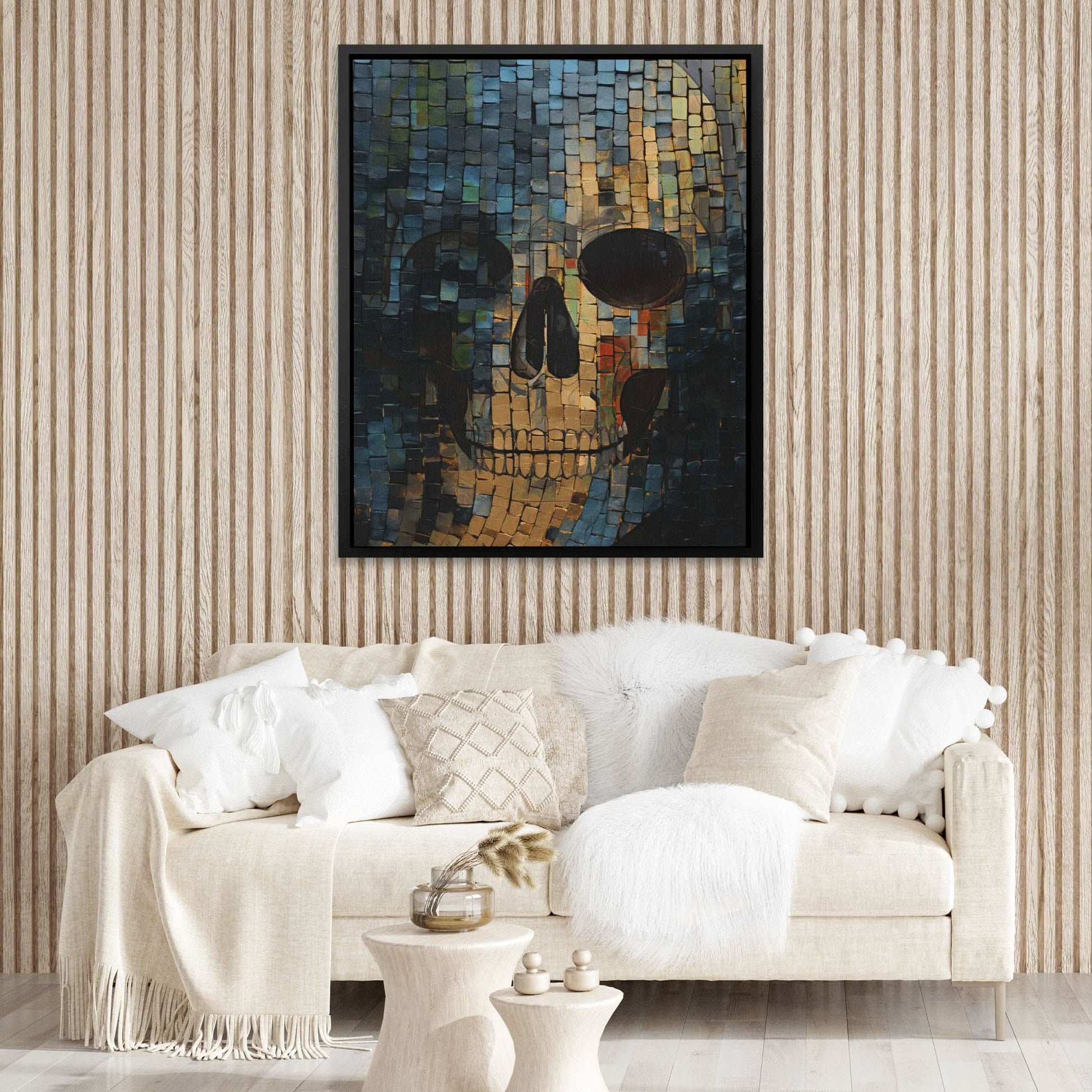 Crystal Gold - Skeleton Wall Art in Black Frame