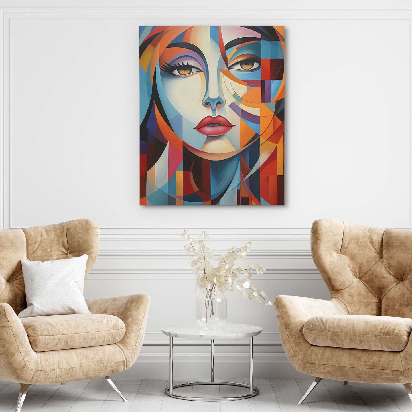 Cubist Abstract - Female Canvas Print