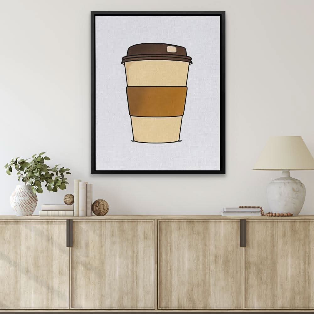 Cup of Joe - Coffee Shop Wall Art in Black Frame
