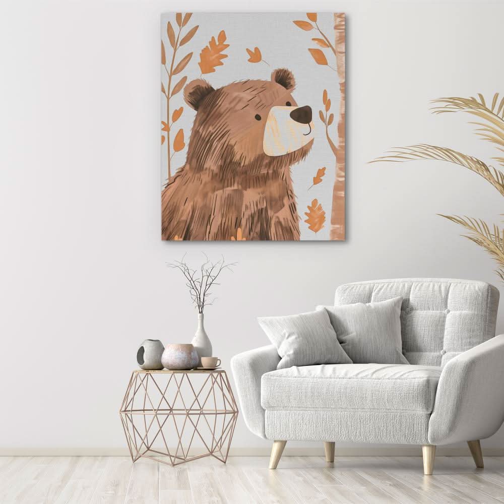 Curious Bear - Bear Art for Kids Room