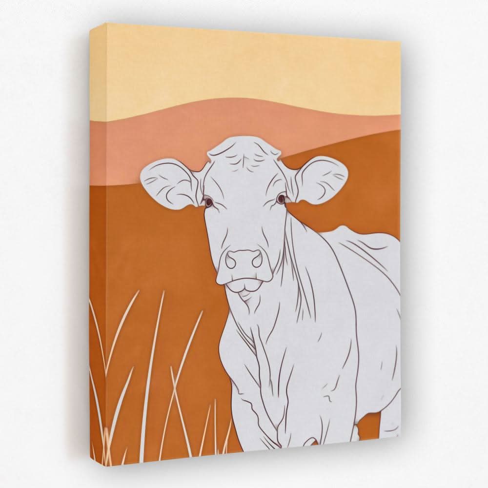 Curious Cow - Albino Canvas Wall Art