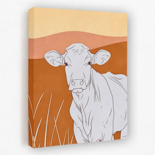 Curious Cow - Albino Canvas Wall Art