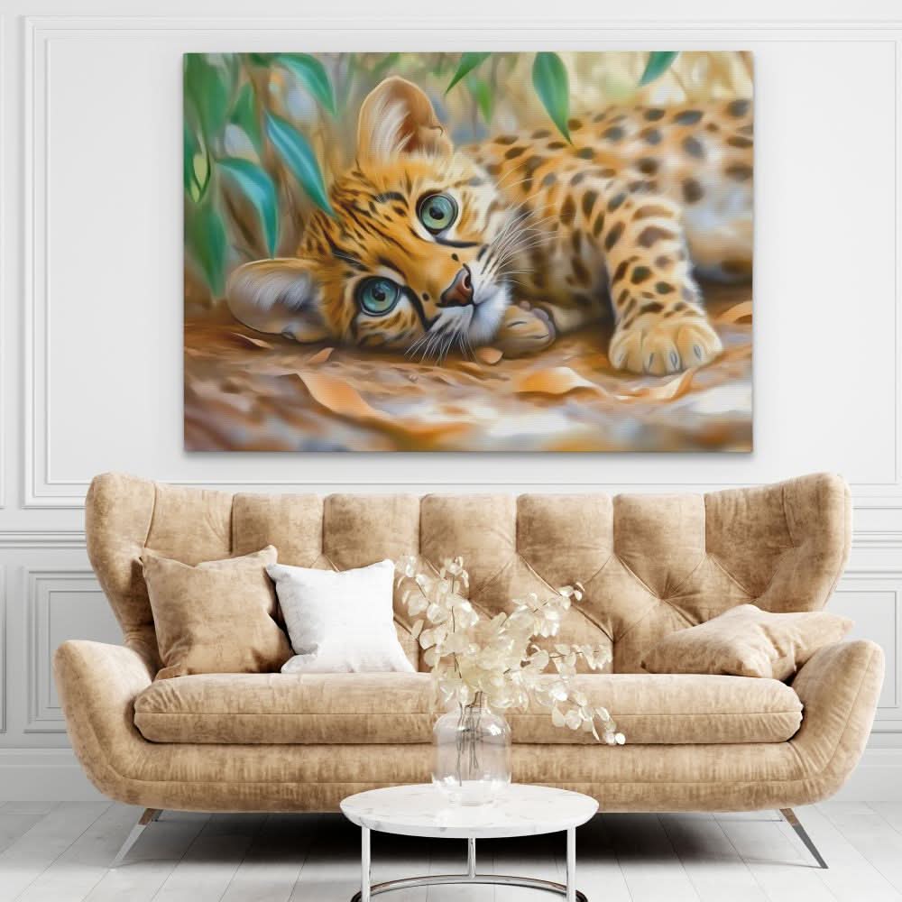 Curious Leopard Cub - Animals Art for Bedroom