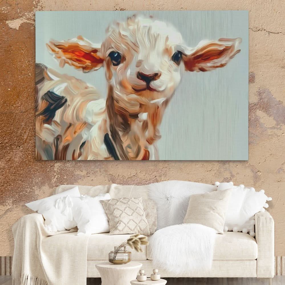 Cute Lamb Close-Up - Animals Art for Bedroom