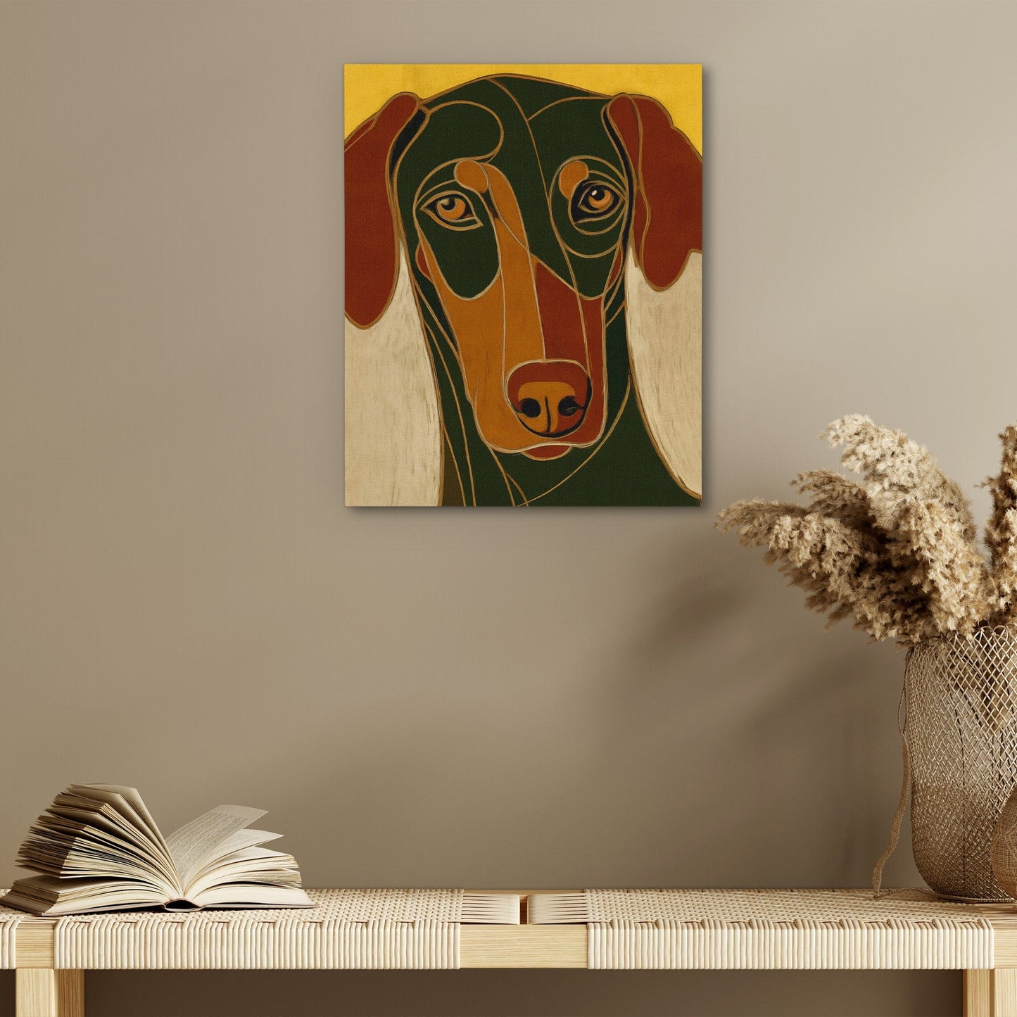 Dachshund in Stained Glass - Luxury Wall Art