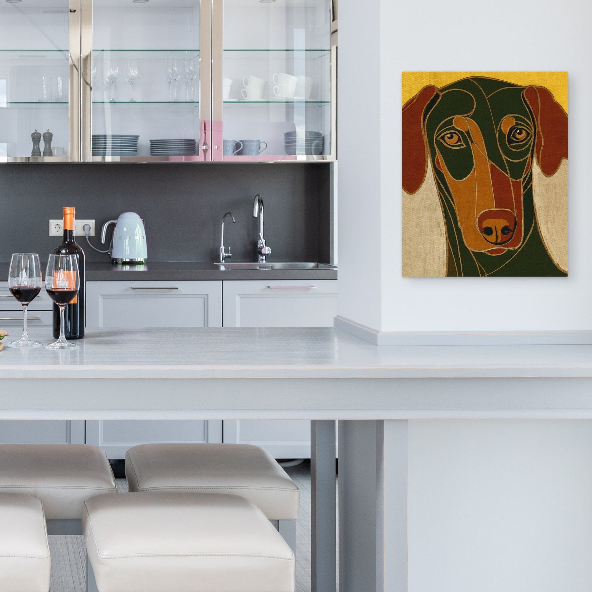 Dachshund in Stained Glass - Luxury Wall Art