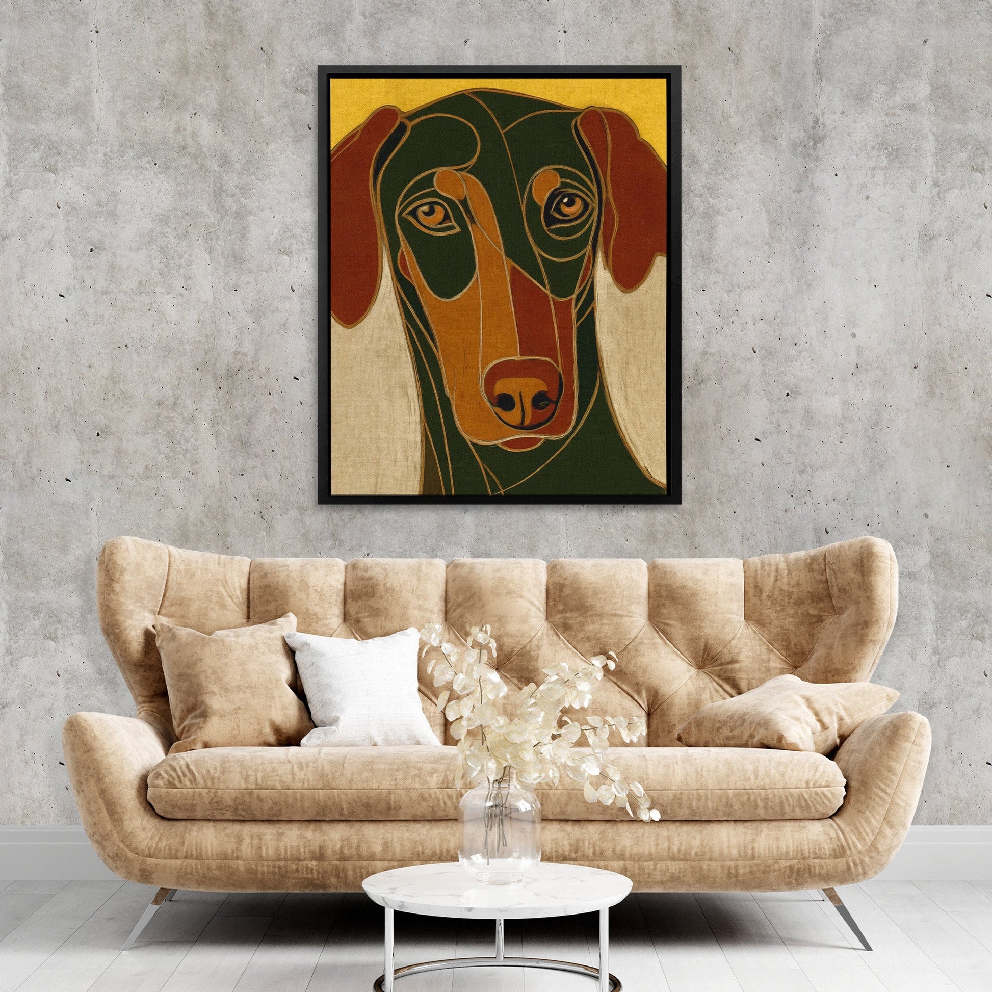 Dachshund in Stained Glass - Luxury Wall Art