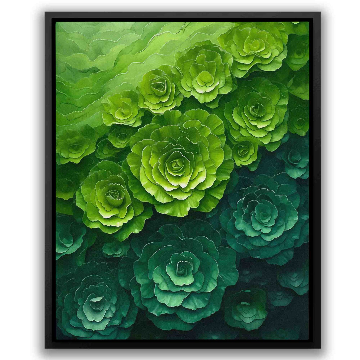 Daily Greens - Green Flowers Canvas Print