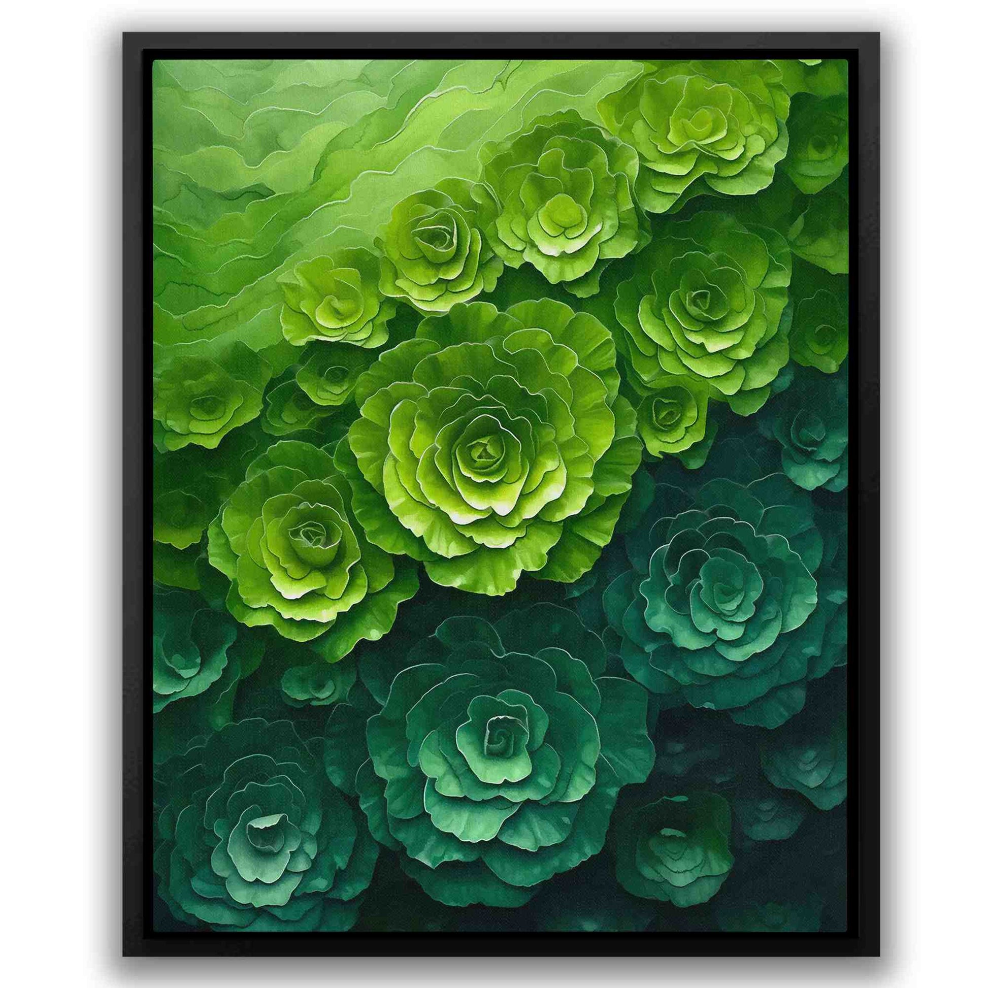 Daily Greens - Green Flowers Canvas Print