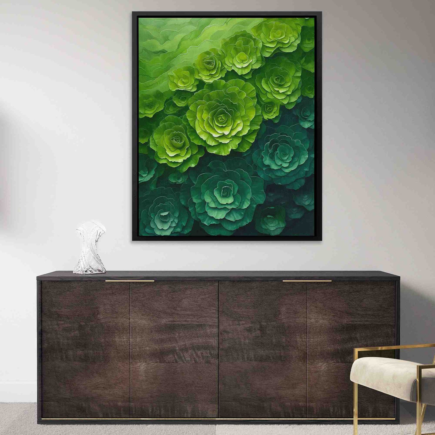 Daily Greens - Flowers Wall Art in Black Frame