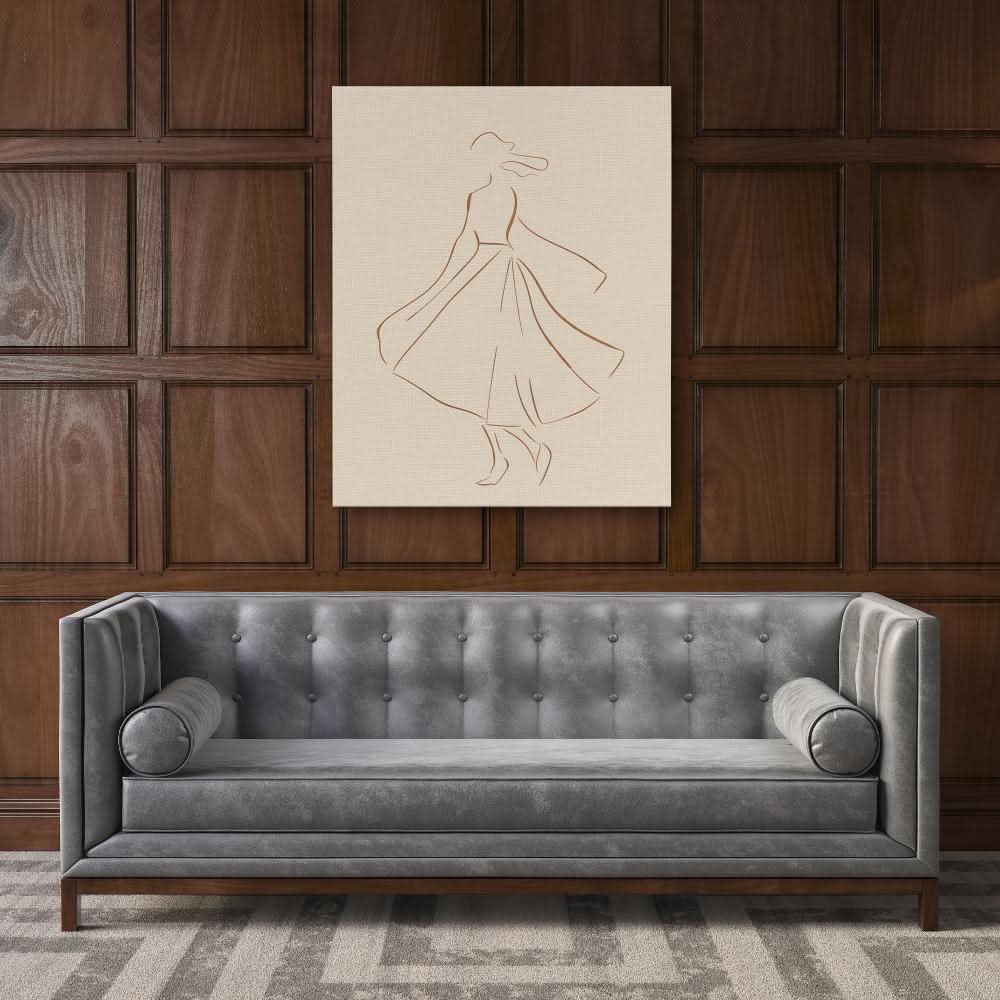 Dancing Figure - Beige Canvas Print