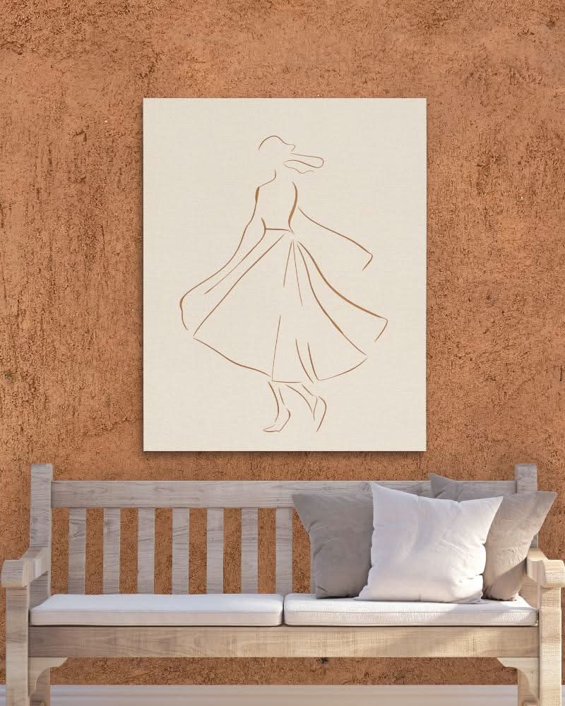Dancing Figure - Figurative Wall Art in Black Frame