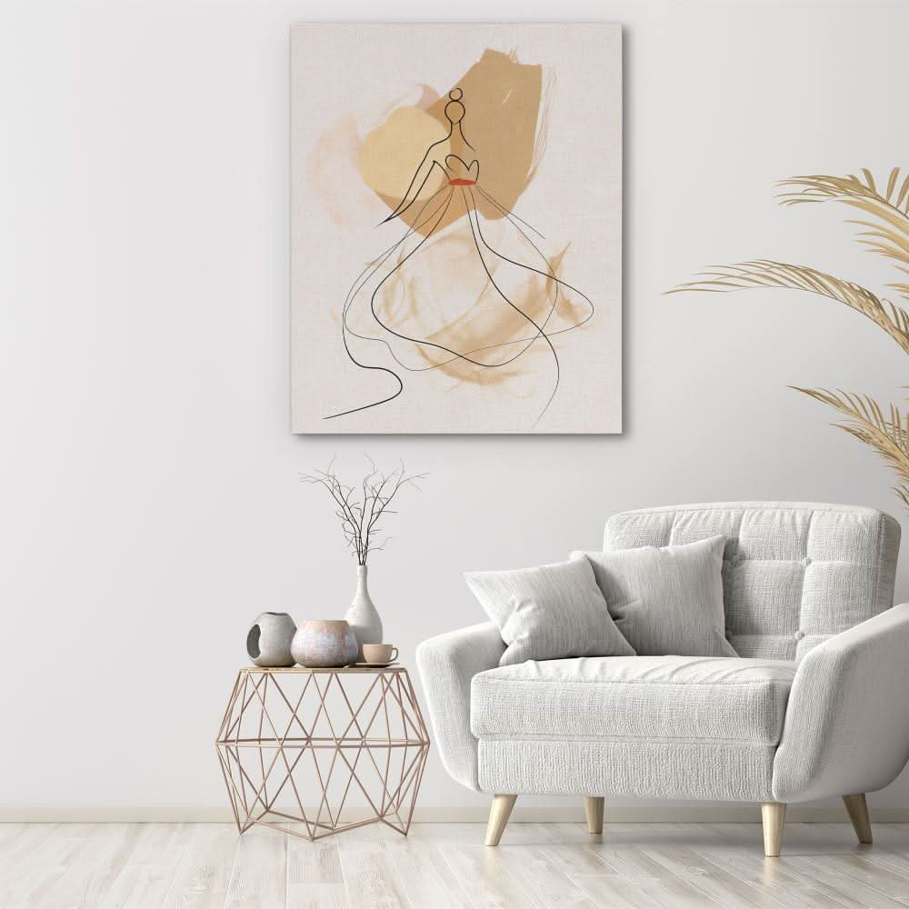 Dancing in Simplicity - Abstract Wall Art in Black Frame