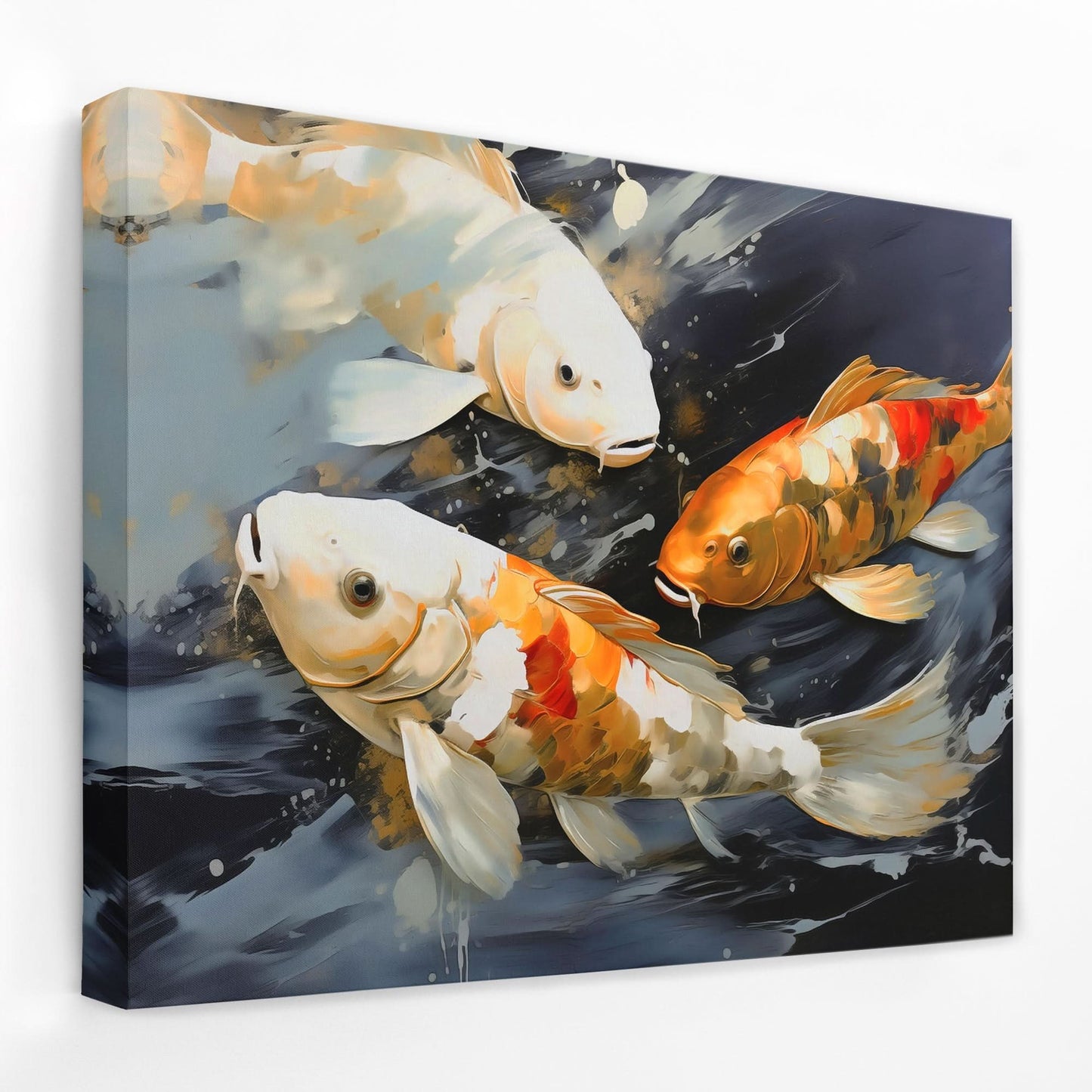 Dancing Koi - Fish Canvas Wall Art