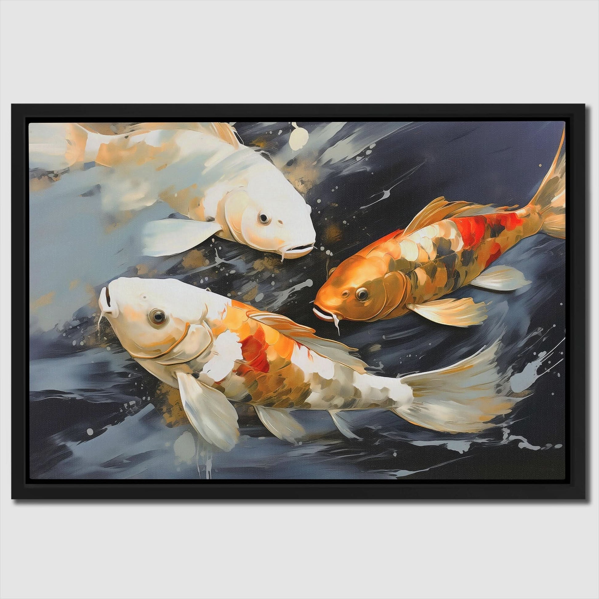 Dancing Koi - Large Canvas Print