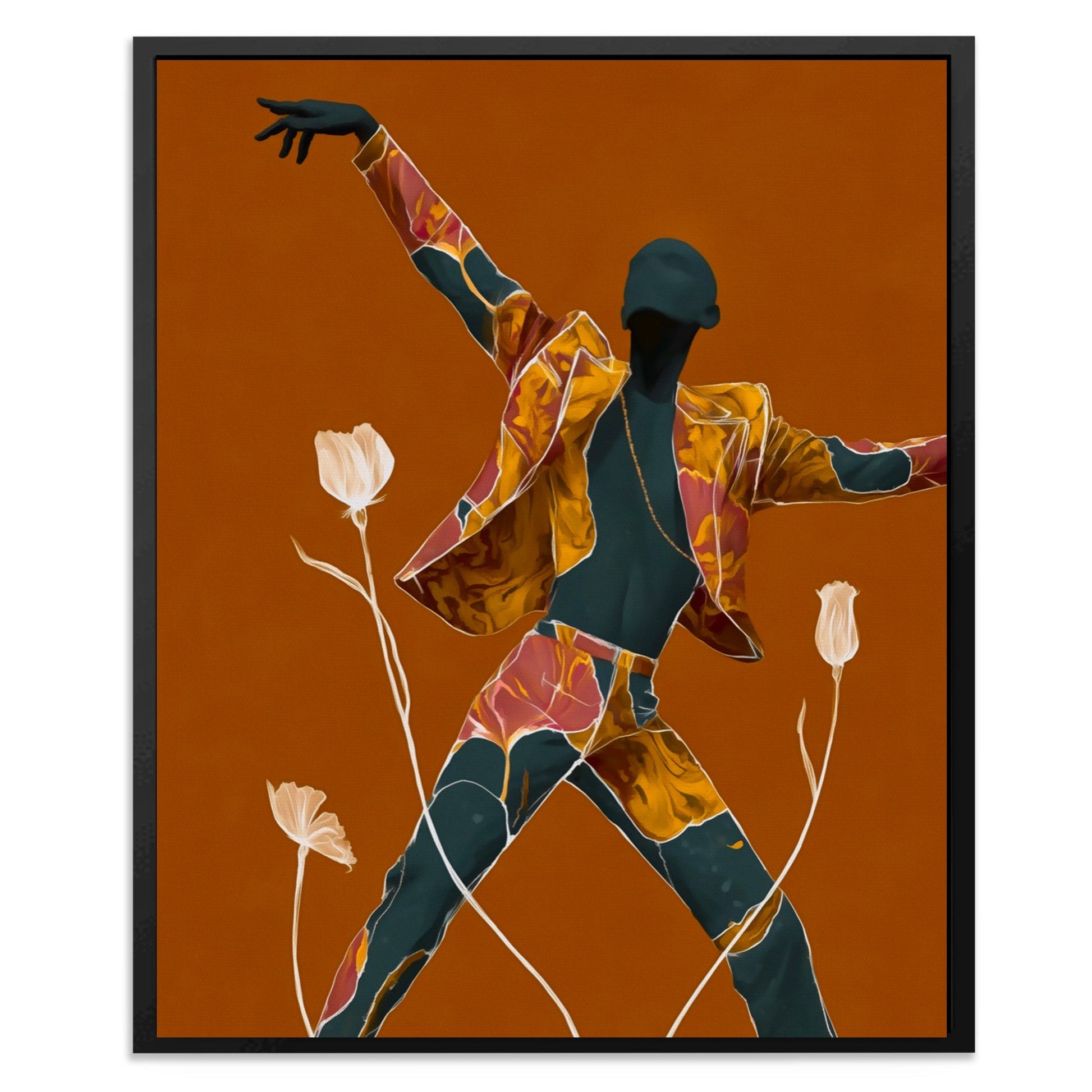 Dancing Teal Bloom - Luxury Wall Art