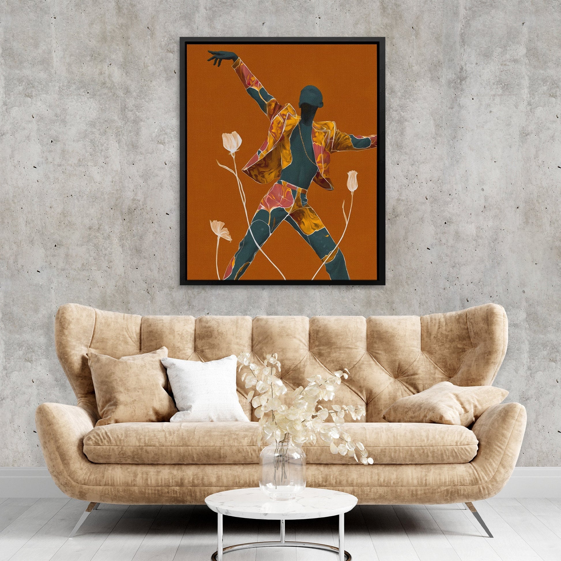 Dancing Teal Bloom - Luxury Wall Art
