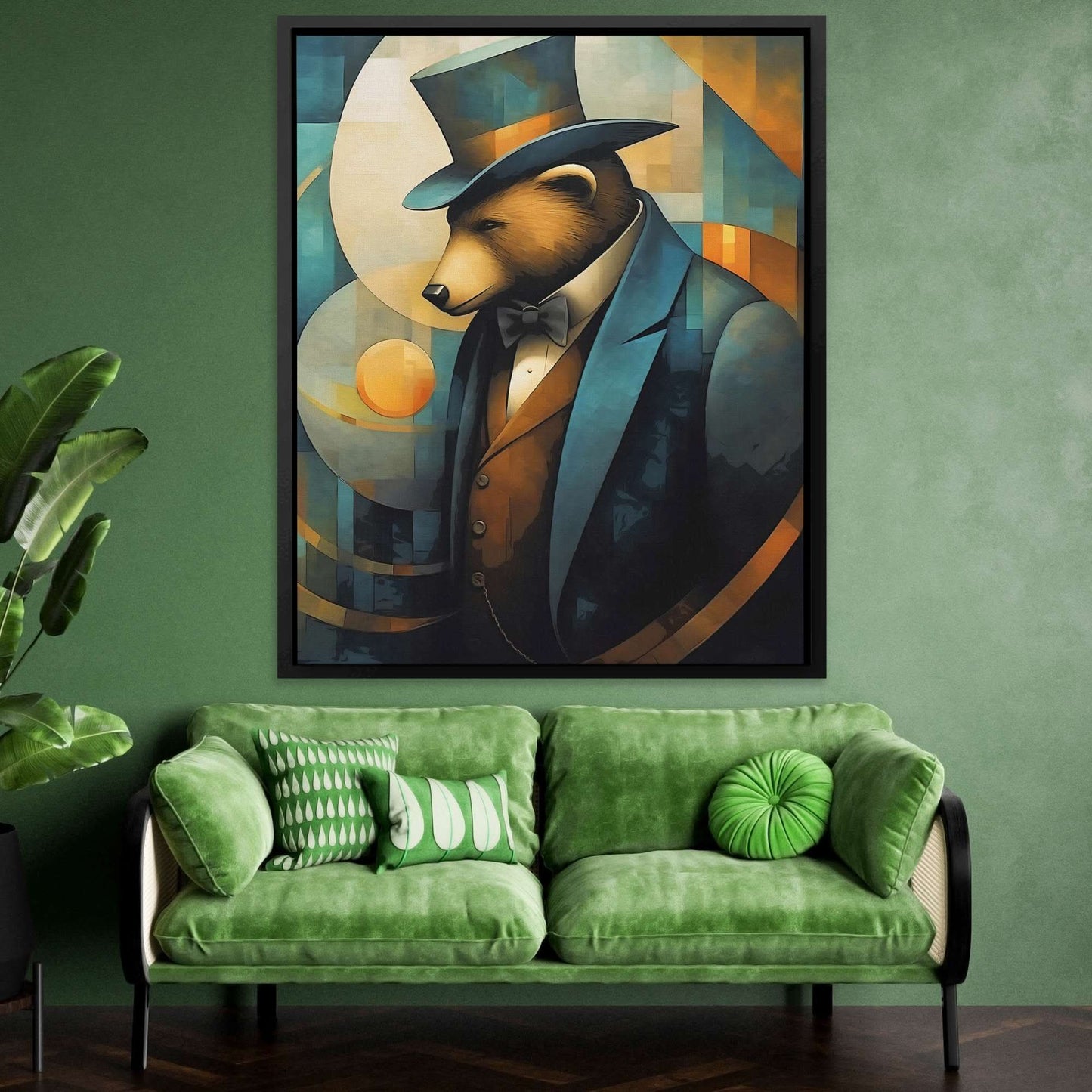 Dapper Bear - Blue Business Canvas Print
