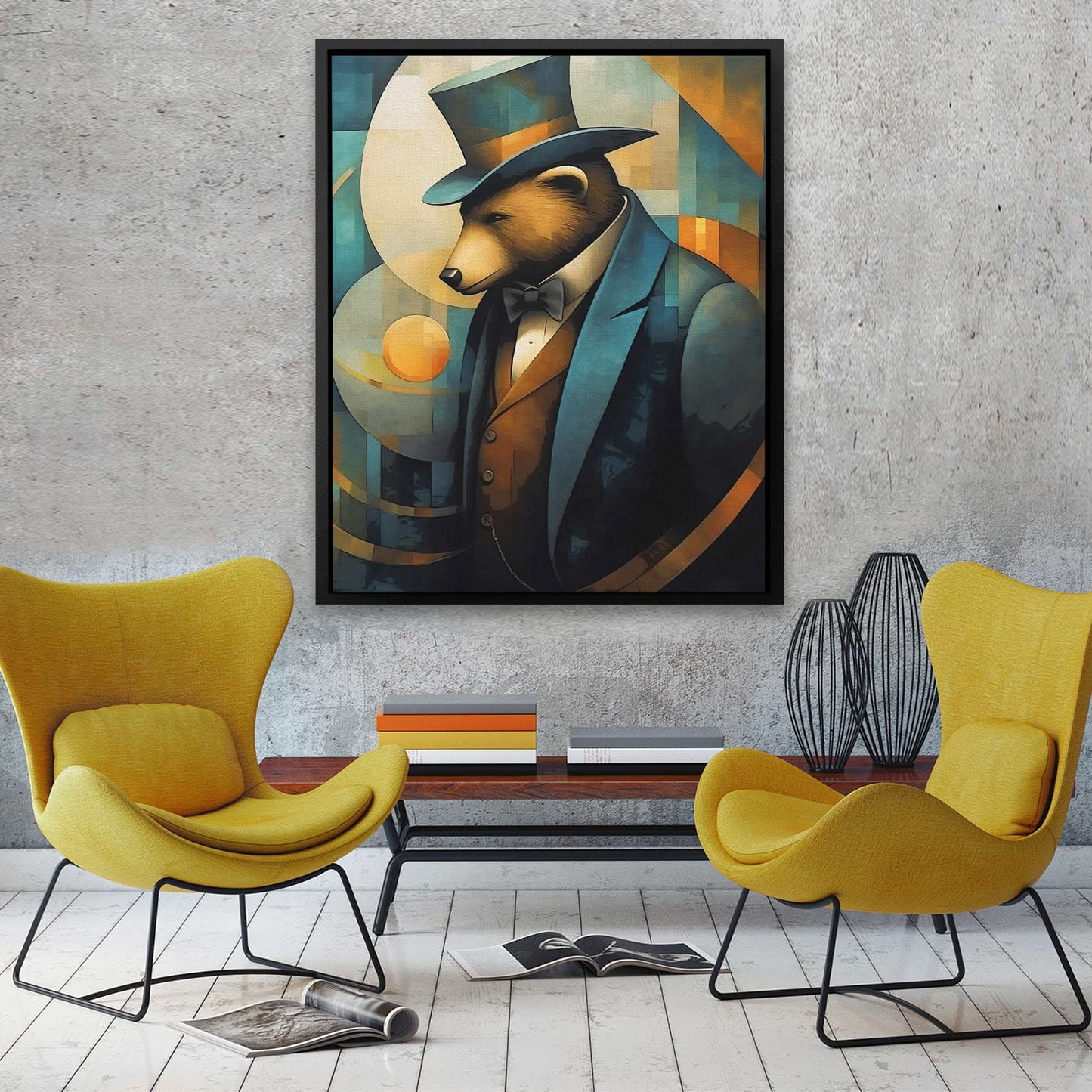 Dapper Bear - Large Canvas Print