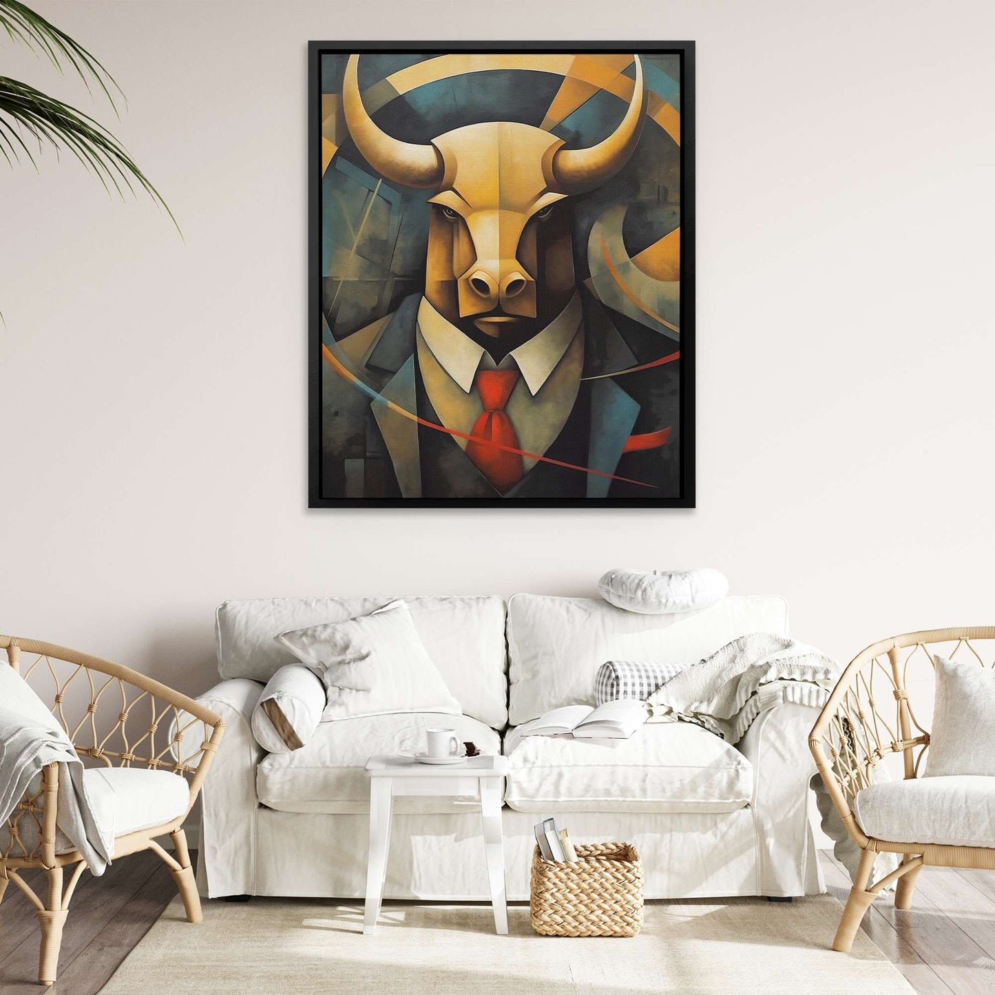 Dapper Bull - Large Geometric Canvas Print