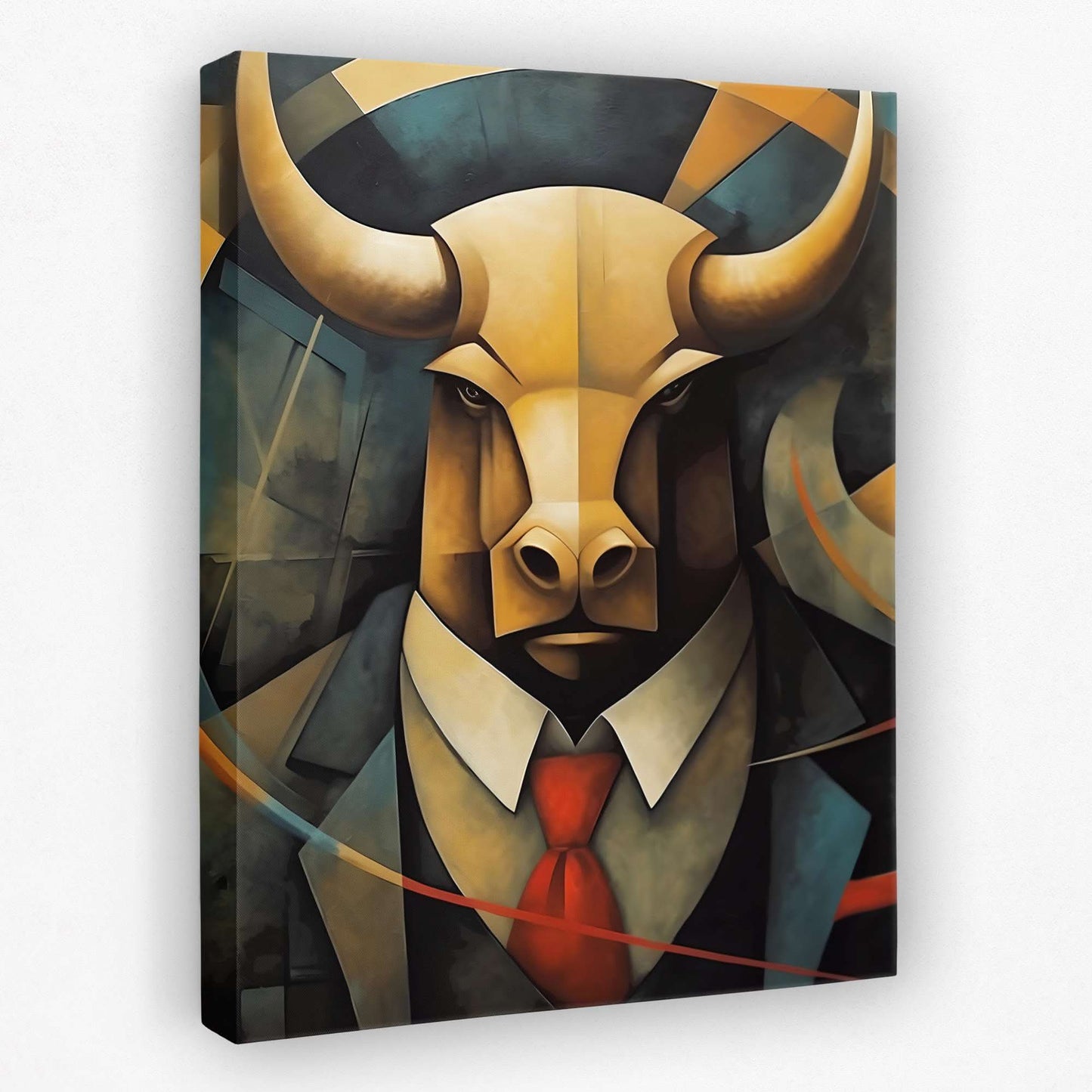 Dapper Bull - Animals Canvas Wall Art