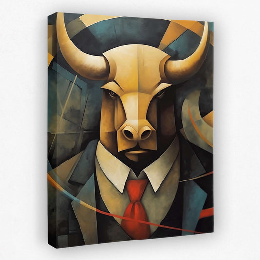 Dapper Bull - Animals Canvas Wall Art