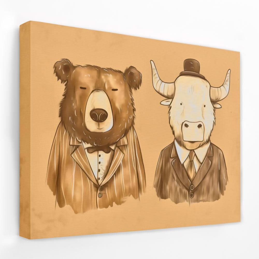 Dapper Traders - Bear Canvas Wall Art