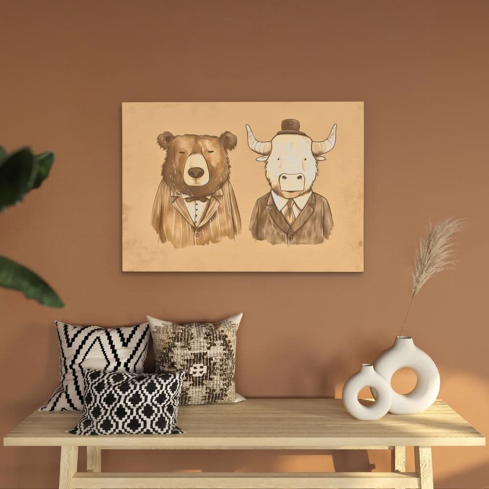 Dapper Traders - Minimalist Wall Art in Black Frame