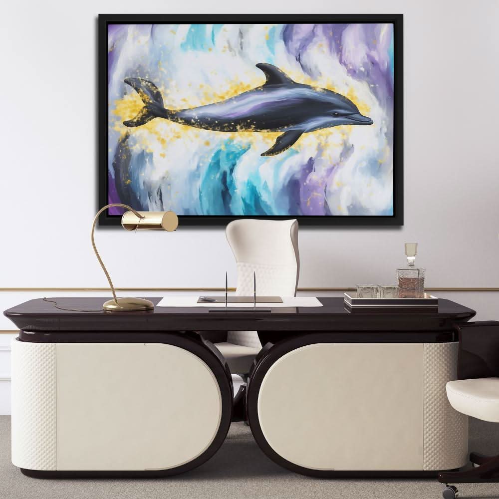 Dark Dolphin - Coastal Art for Home Office