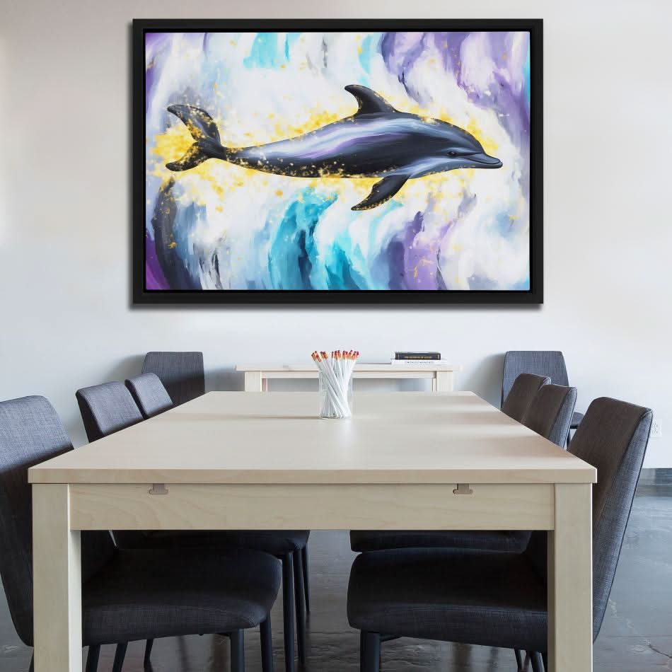 Dark Dolphin - Large Modern Canvas Print