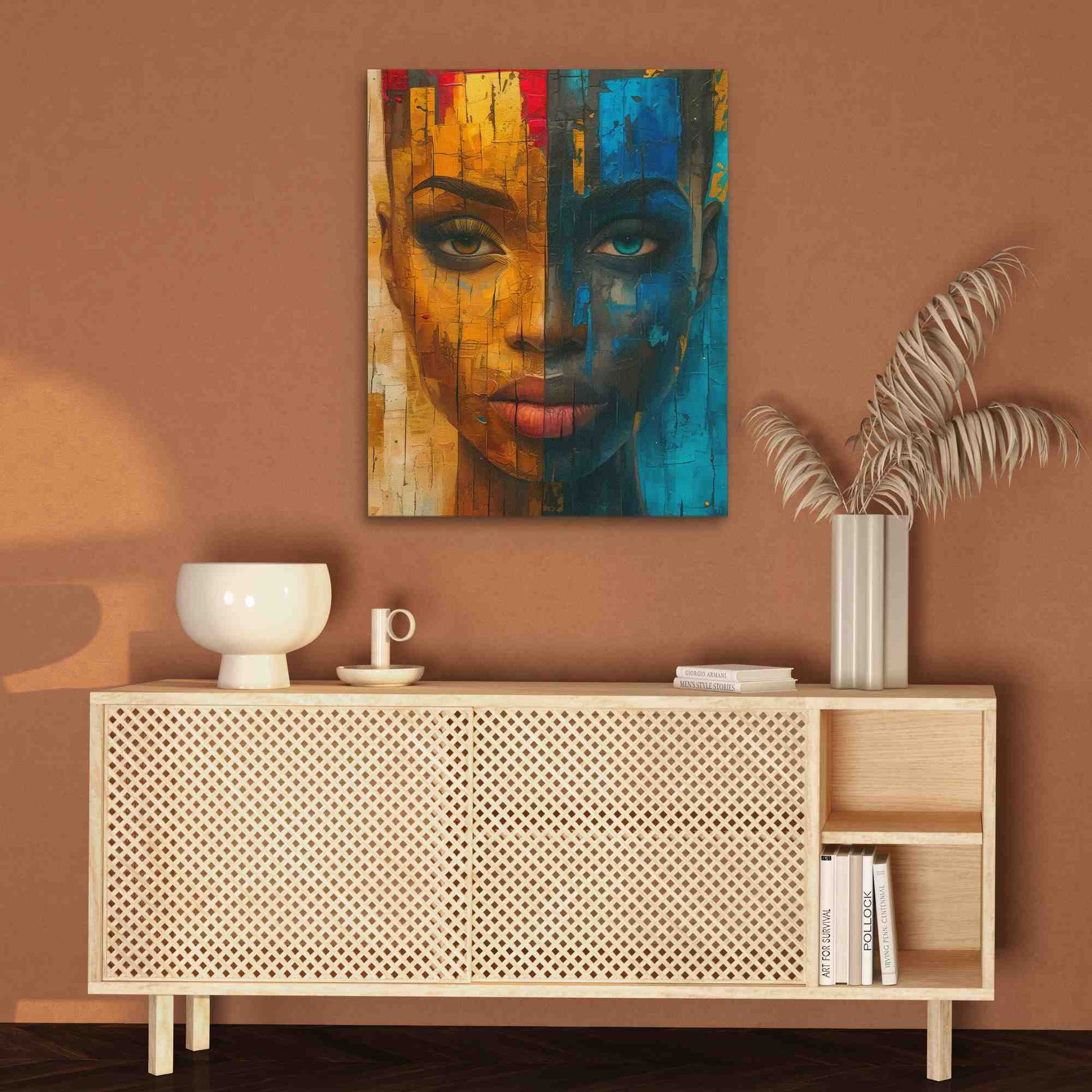 Dark Gold Queen - Blue and Gold Art