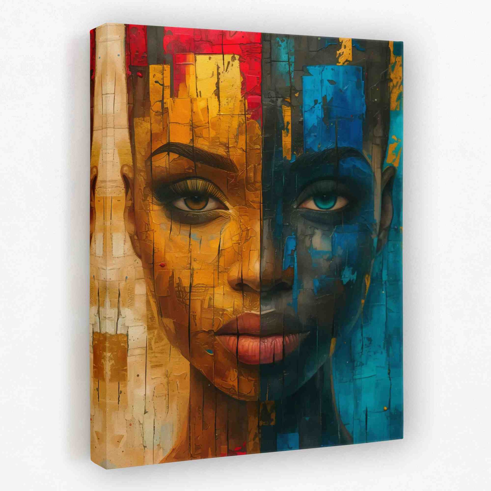 Dark Gold Queen - Blue and Gold Canvas Wall Art