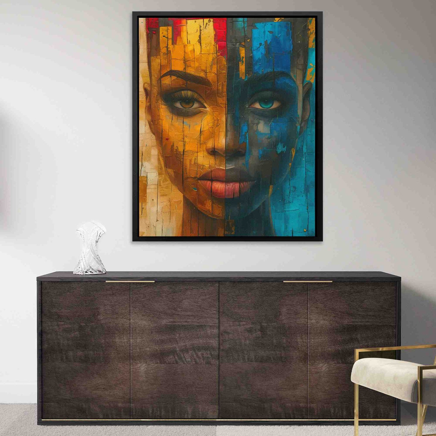 Dark Gold Queen - Large Modern Canvas Print