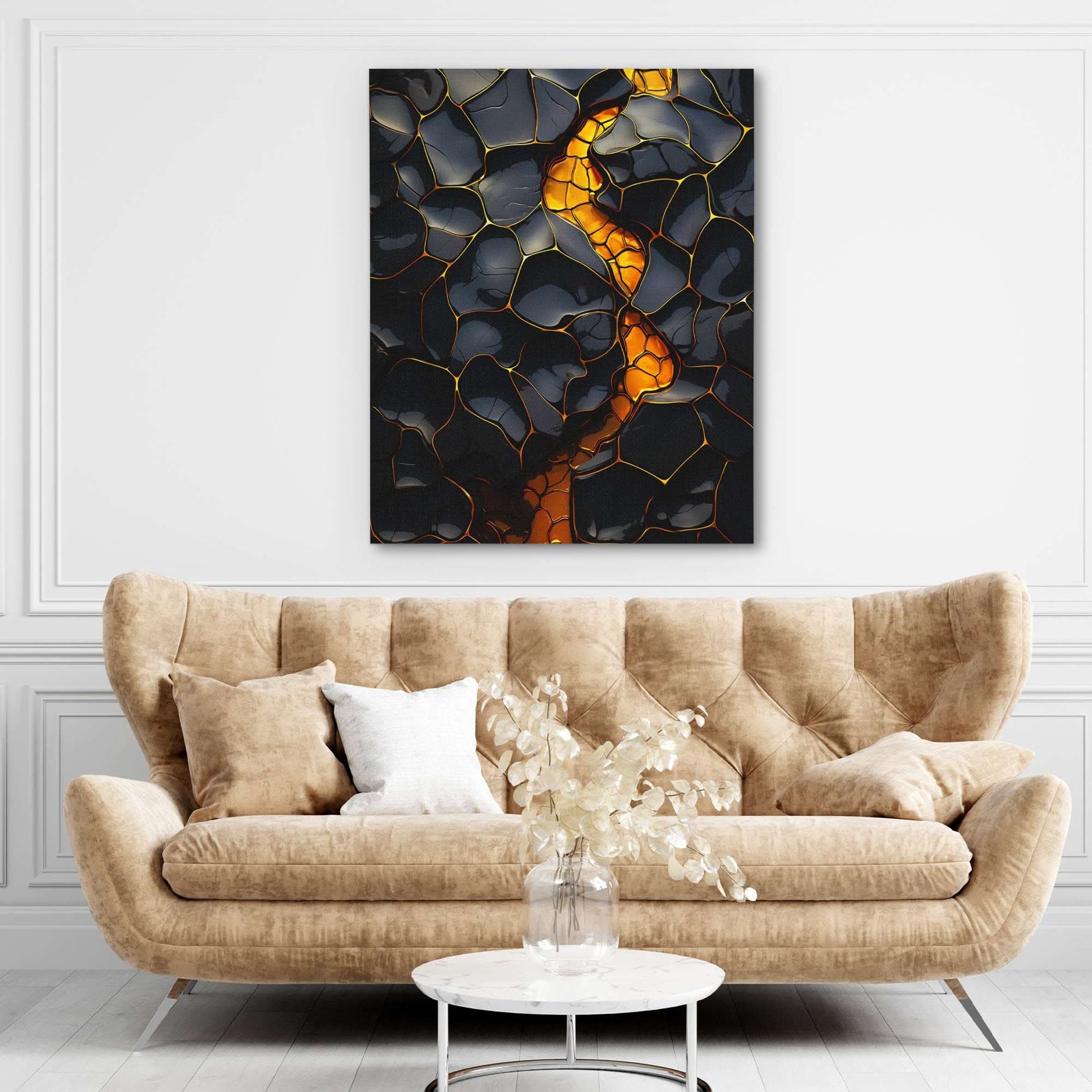 Dark Honey - Abstract Black Canvas Wall Art