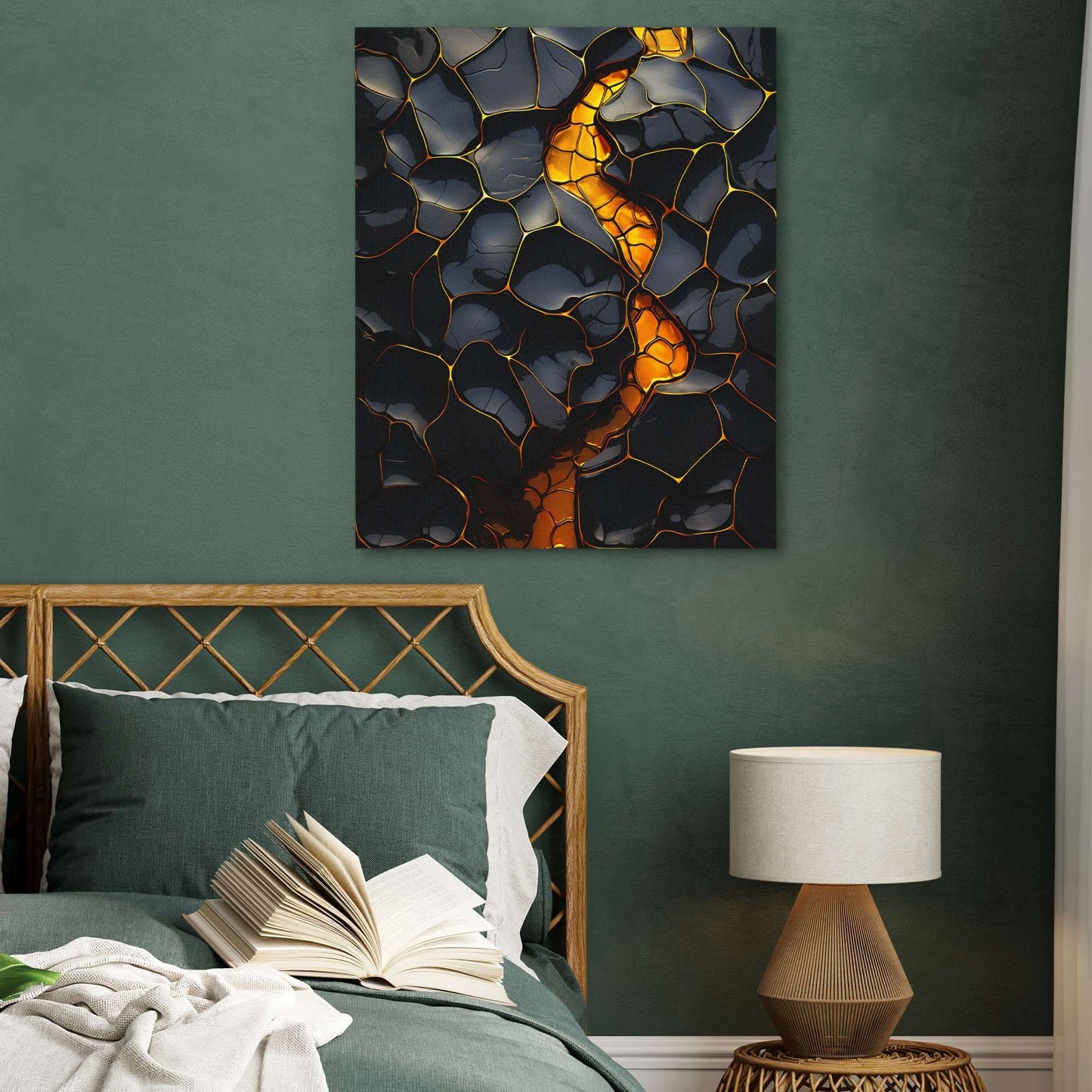 Dark Honey - Vertical Wall Art in Black Frame