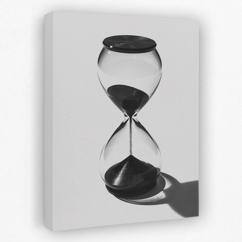 Dark Hourglass - Black and White Canvas Wall Art