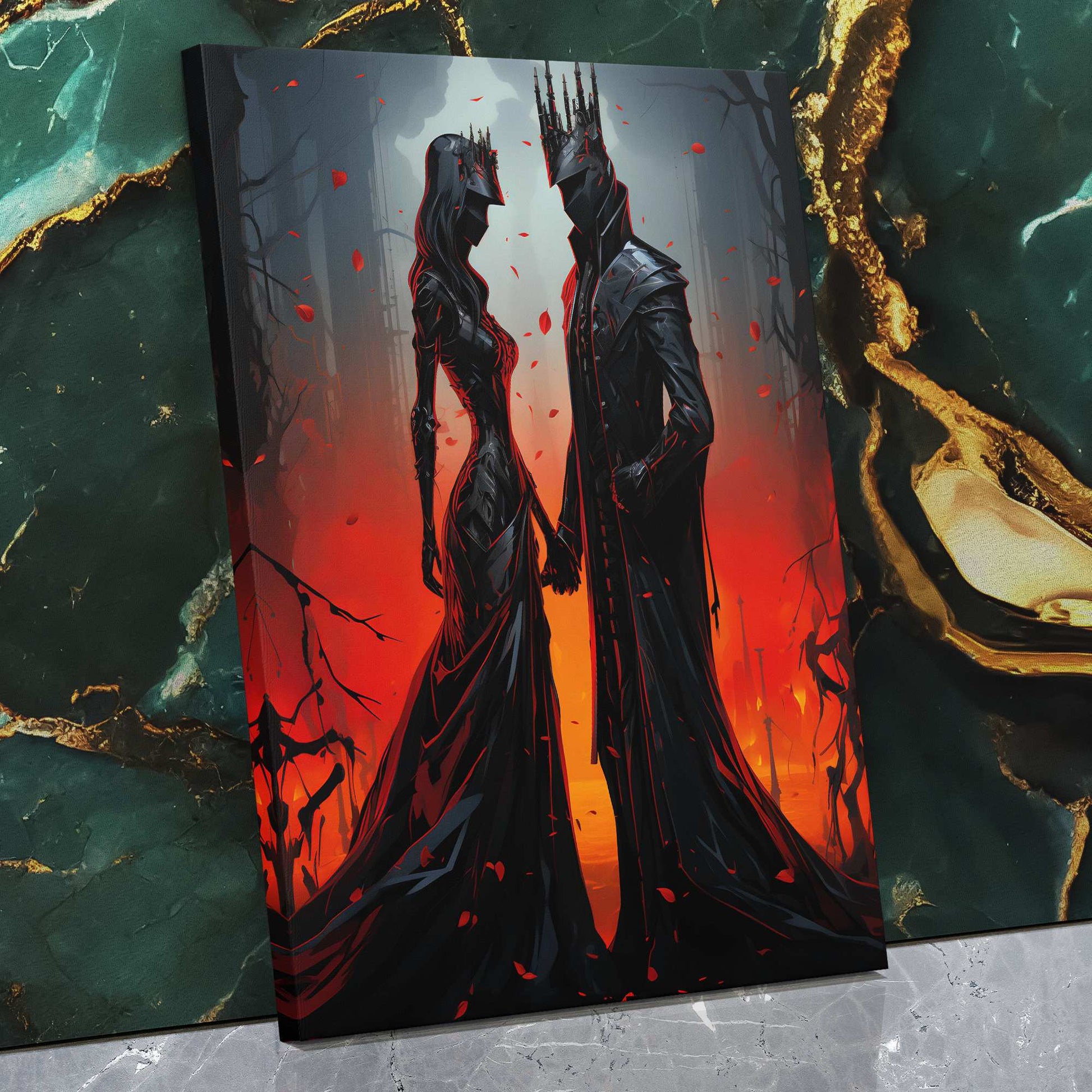 Dark Lords - Gothic Wall Art in Black Frame