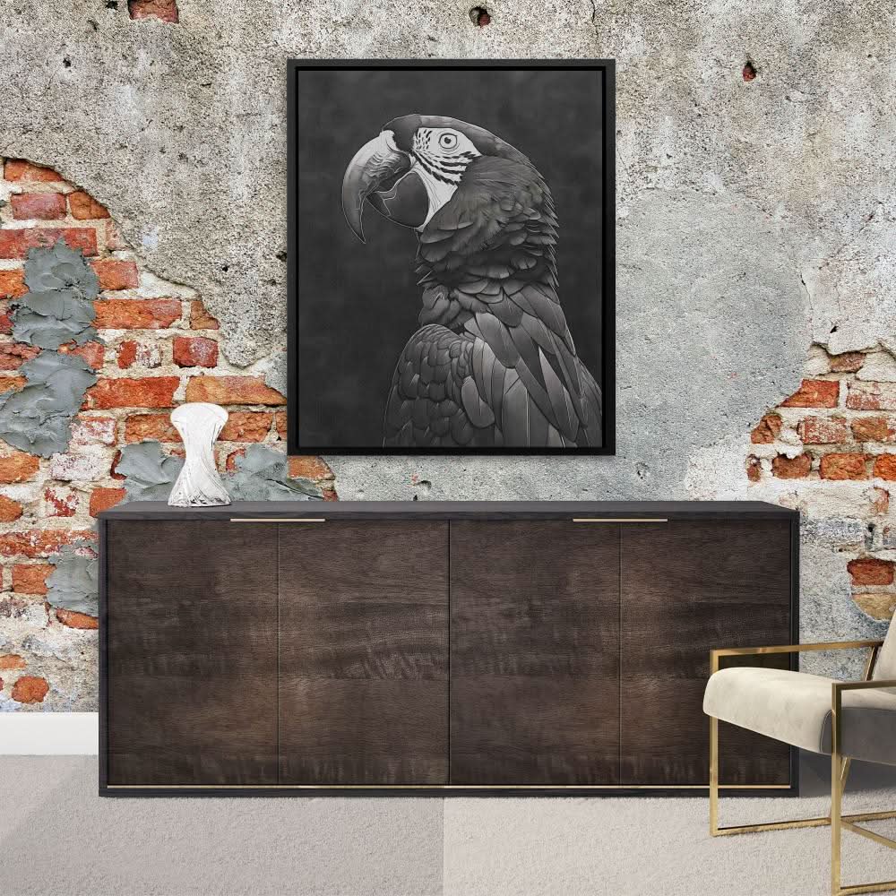 Dark Parrot - Large Contemporary Canvas Print
