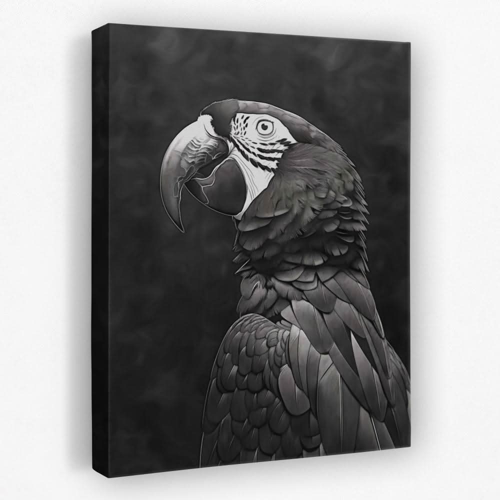 Dark Parrot - Animals Canvas Wall Art
