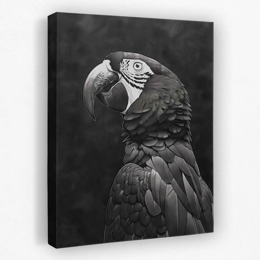 Dark Parrot - Animals Canvas Wall Art