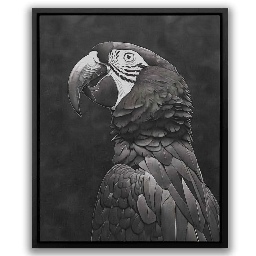 Dark Parrot - Minimalist Canvas Wall Art