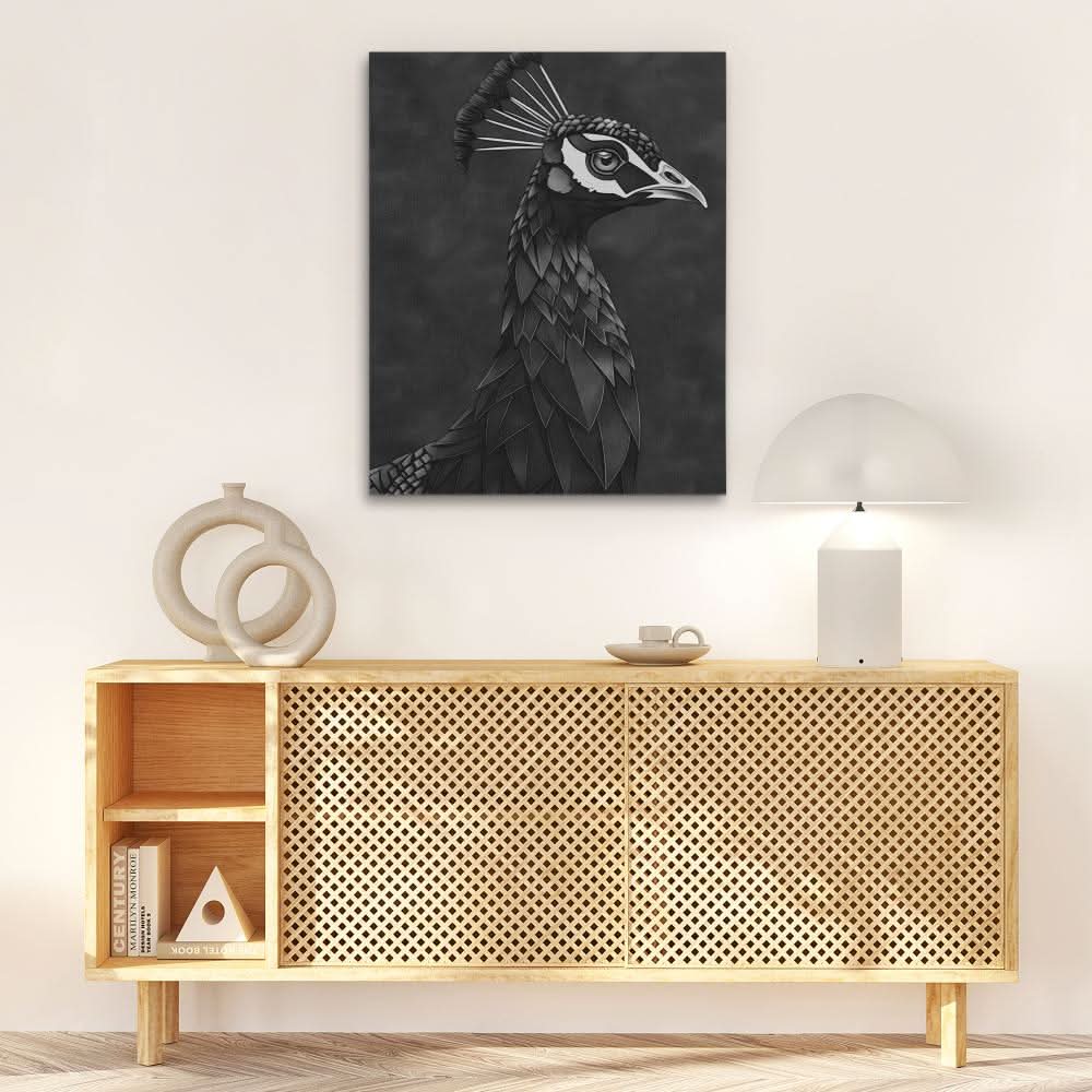 Dark Peacock - Modern Canvas Wall Art