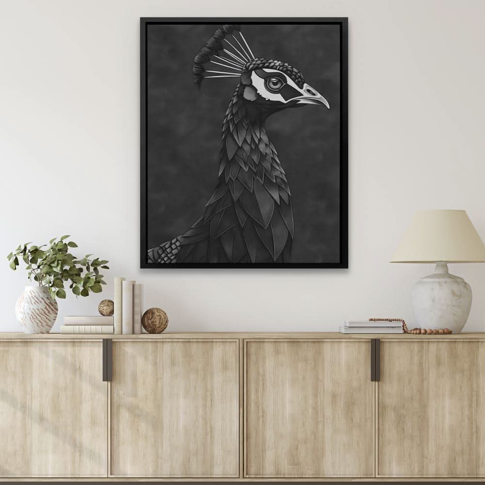 Dark Peacock - Art Prints Wall Art in Black Frame